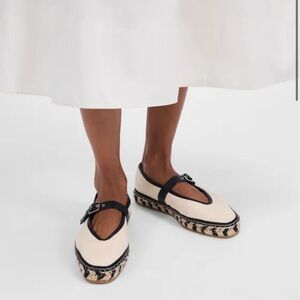 Madewell Cream and Black Espadrilles